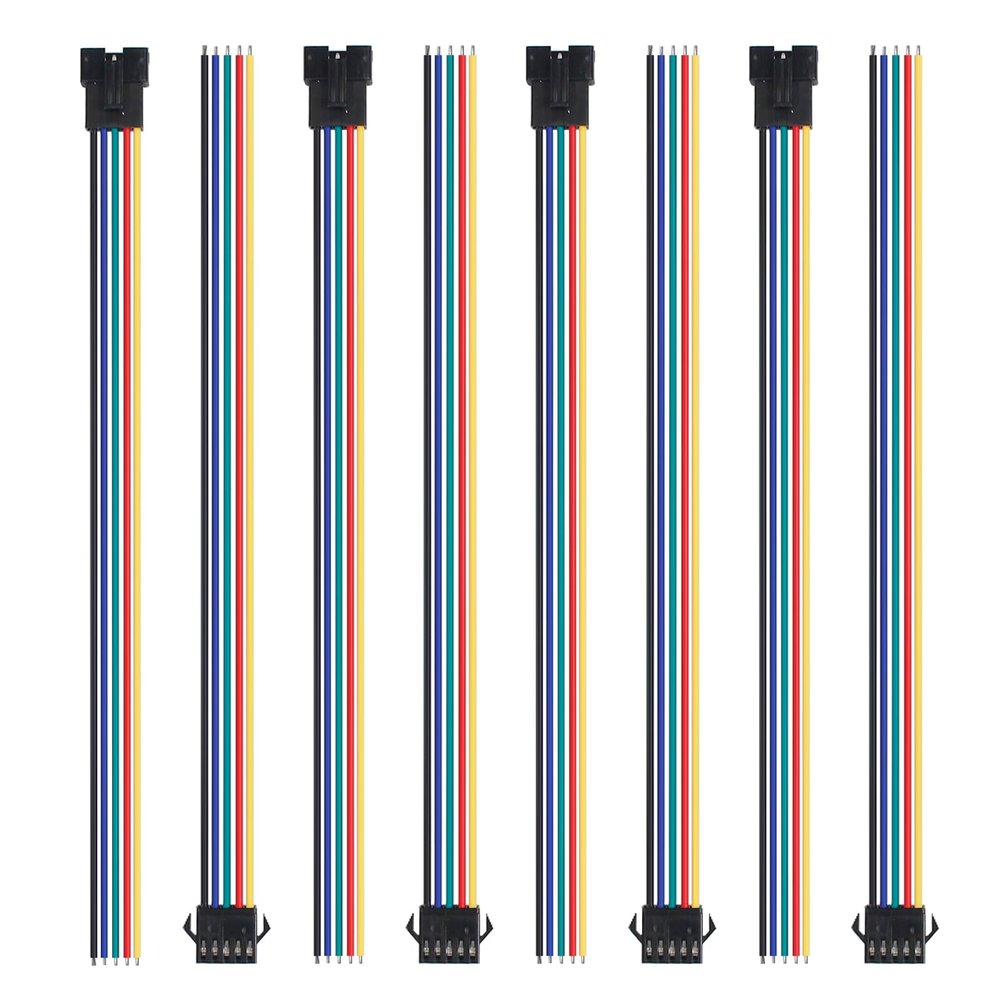 10Pairs JST SM 5Pins Connector Plug Male/Female 20cm 22AWG Wires Cable Connector for 5050 RGBW RGBWW LED Strip Light