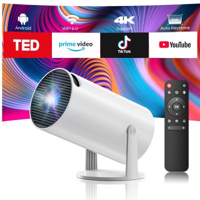 Projector with WiFi and Bluetooth, Mini Projector, 4K 1080P Support Portable Wireless Movie Projectors 220 Rotatable 130'' Screen Auto Keystone Compatible with HDMI/iPhone/TV Stick for Bedroom Indoor