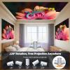 Projector with WiFi and Bluetooth, Mini Projector, 4K 1080P Support Portable Wireless Movie Projectors 220 Rotatable 130'' Screen Auto Keystone Compatible with HDMI/iPhone/TV Stick for Bedroom Indoor view 2