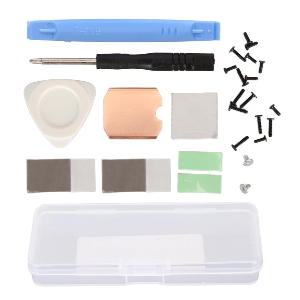 SSD Heatsink Thermal Pad Copper Cooling Kit for Steam Deck and ROG All with 0.5mm Copper Heatsink 3 Silicone Pads 2 Phase Change Pads Pry Tools