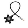 3.5mm Multi Headphone Audio Splitter 5-Jack Female Connector Adapter with 3.5mm Stereo Cable 20cm & 100cm, 3-in-1Pack view 1