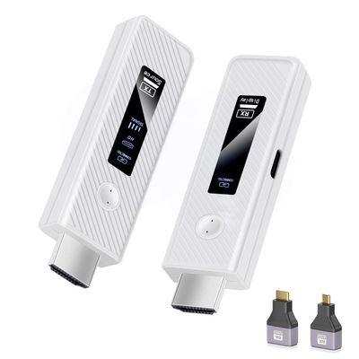 Wireless HDMI Transmitter and Receiver 165FT/50M, 5.8G+2.4G Wireless HDMI Extender kit for 4K Decode Input 1080P Output, LED Display, Plug & Play Portable for Video to Monitor from Laptop/PC/TV Box