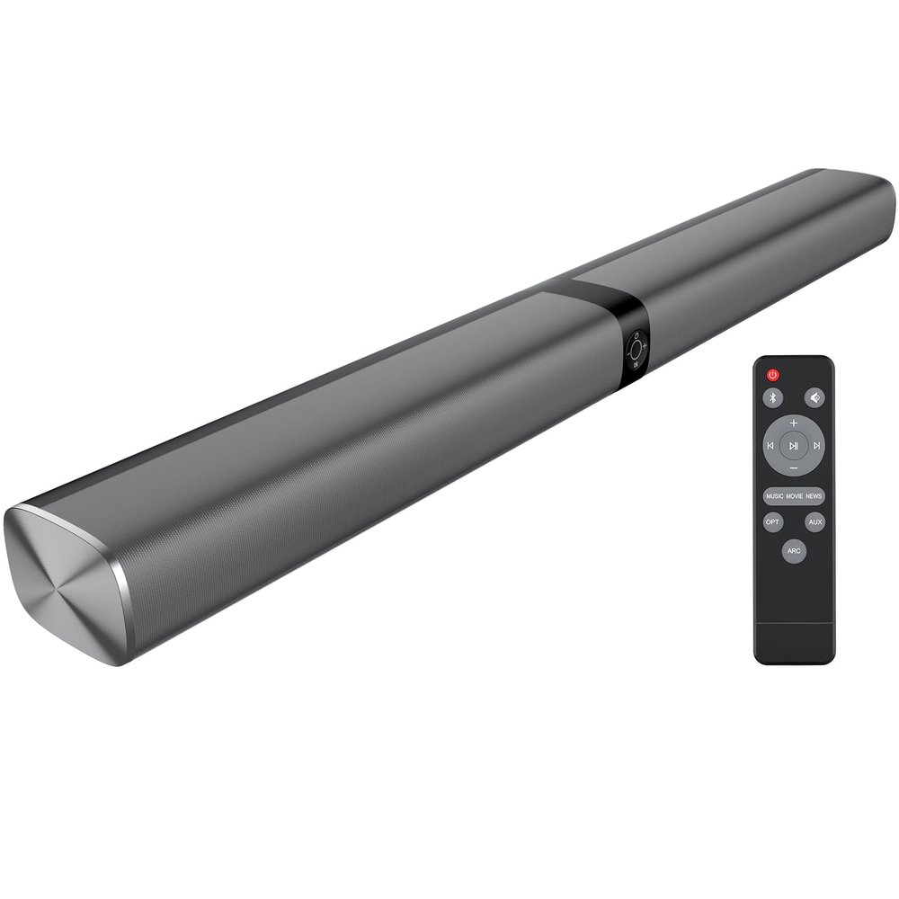 Assistrust Sound Bar, 80W Soundbar with Bluetooth/ARC/Opt/AUX Connect, with Volume Boost, 3 Equalizer Modes, 2 in 1 Detachable Soundbar for TV/PC/Gaming/Projectors