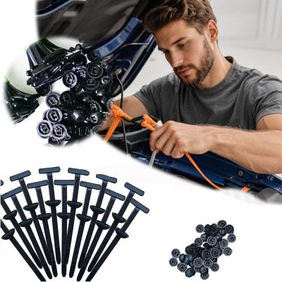 100Pcs Universal Cable Tie Buckles for Cars - Heavy Duty Self-Locking Zip Ties Kit, Replaces Screws & Clips, Automotive Repair, Trunk Lining, Engine Guard Fix, Multipurpose Nylon Fasteners (100 PCS)