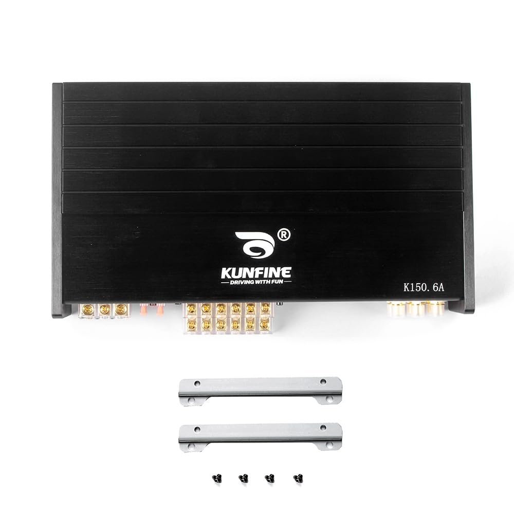 KUNFINE Car Stereo Power Amp - 6 Channel (Max) 6x200W RMS, 0.05% THD, OEM Integration, Hi-Fi Sound, Easy DIY Install-BF-150.6A