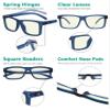Eyekepper Oversized Reading Glasses Square Large Blue Light Readers for Men Women - Blue +2.50 view 3