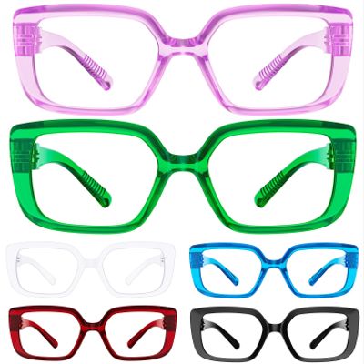Eyekepper Blue light Block Reading Glasses Women Metalless Screwless Spring Hinges 6 Pack ladies computer Readers +1.75