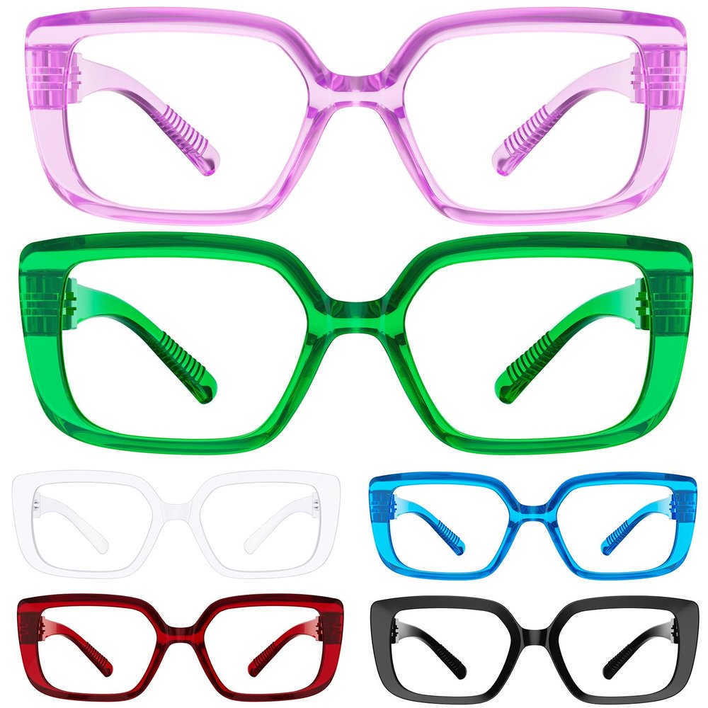 Eyekepper Blue light Block Reading Glasses Women Metalless Screwless Spring Hinges 6 Pack ladies computer Readers +1.75