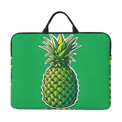 A Pineapple Print 14in Laptop Case With Thick Pearl Cotton Padding For Daily Travel, Business Trips, And Commuting