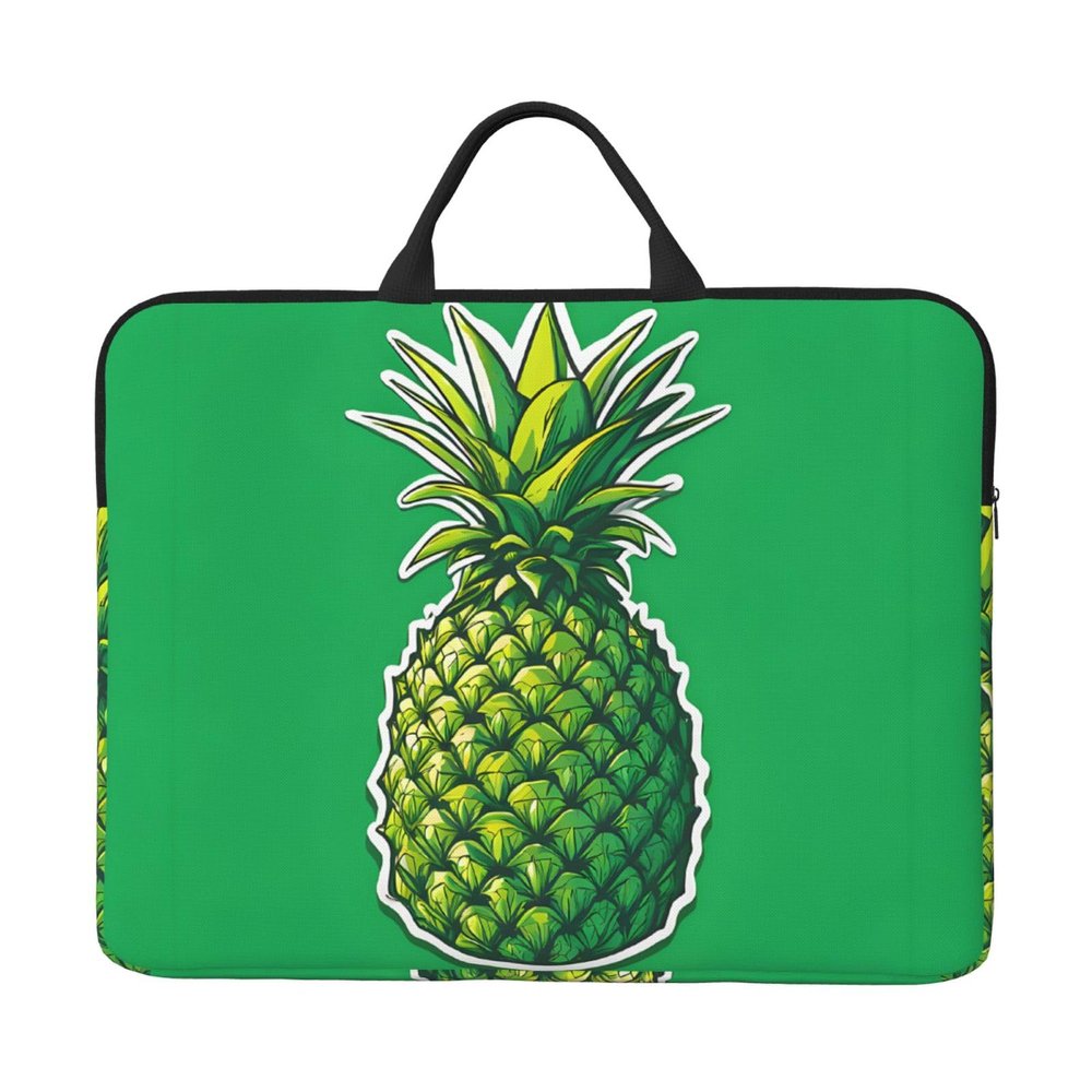 A Pineapple Print 14in Laptop Case With Thick Pearl Cotton Padding For Daily Travel, Business Trips, And Commuting