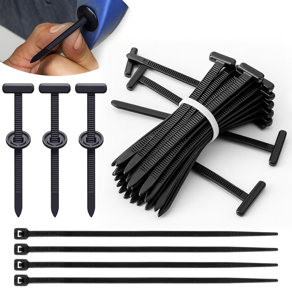 40 PCS Grip Auto Zip Tie Buckles, Nylon Universal Cable Tie Buckle, Snap Fit Nylon Fastening Clips, Self-Locking Non-Slip UV-Resistant Fasteners for Car Daily Repair, Home & Outdoor Fixing