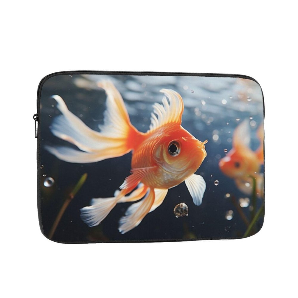 13 Inch Laptop Sleeve Bag Waterproof Shockproof Laptop Case Bag Small Goldfish Swimming in The Water Computer Skin Bags Lightweight Tablet Carrying Case