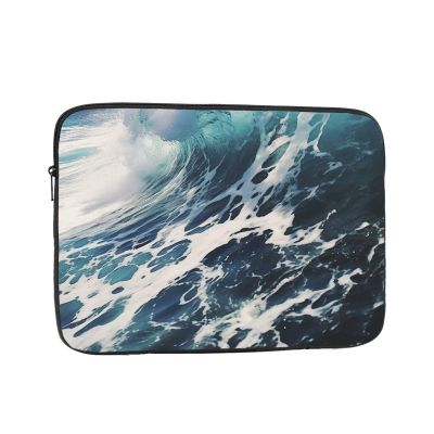 17 Inch Laptop Sleeve Bag Waterproof Shockproof Laptop Case Bag Beach Foam Wave Computer Skin Bags Lightweight Tablet Carrying Case