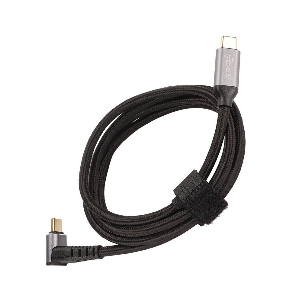 Keenso 90 Degree USB C to USB C Cable with L Shaped Design, PD100W Fast Charging Cord for Steam Deck, Gold Plated Connector (150cm)