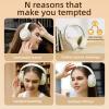 BYDGUMEI L50 Noise-Cancelling Headphones, Wireless Over-Ear Bluetooth Headphones, 50-Hour Playback Time, High-Resolution Audio, Bass, Memory Foam Ear Cups, Travel, Office, USB-C Charging (Black) view 4