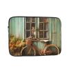 12 Inch Laptop Sleeve Bag Waterproof Shockproof Laptop Case Bag Vintage Window with Bicycle Computer Skin Bags Lightweight Tablet Carrying Case view 1