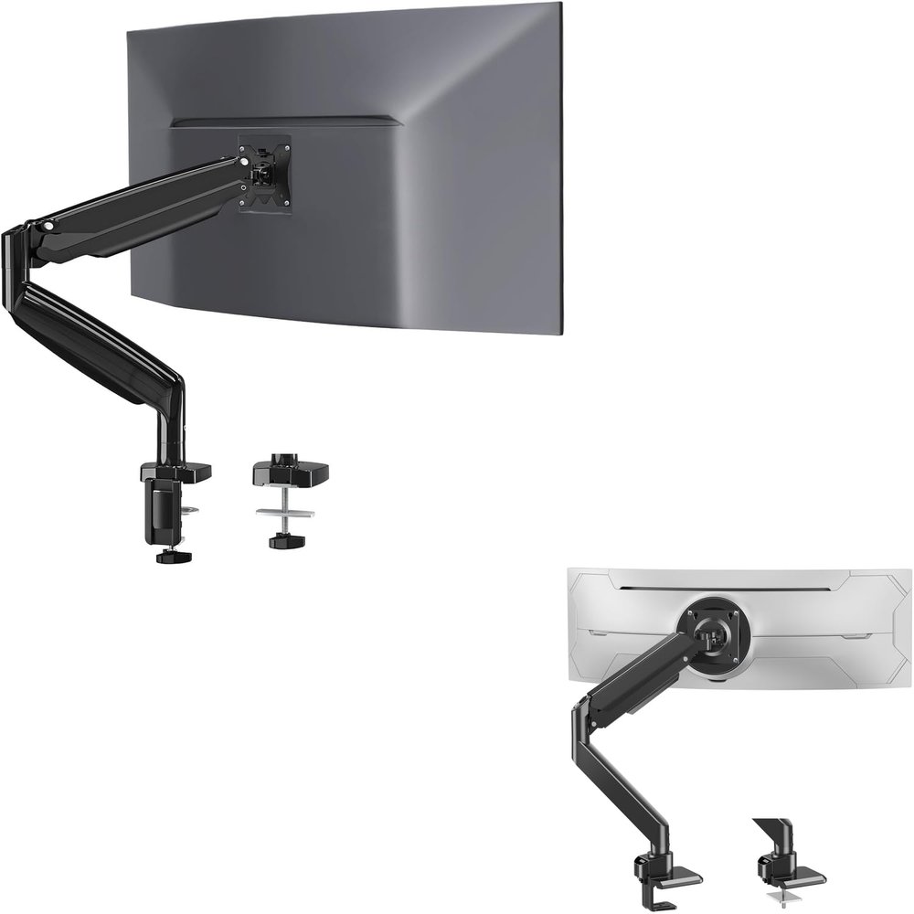 MOUNTUP Heavy Duty Monitor Arm for 49 inches, 44 lbs Curved Screens + Ultrawide Monitor Arm for Max 40 Inch Screen