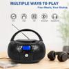 Portable CD Player Boombox with Bluetooth, FM Radio, USB Playback, Stereo Sound, Remote Control, Home Stereo Music System for Seniors and Family Gatherings (Black) view 2