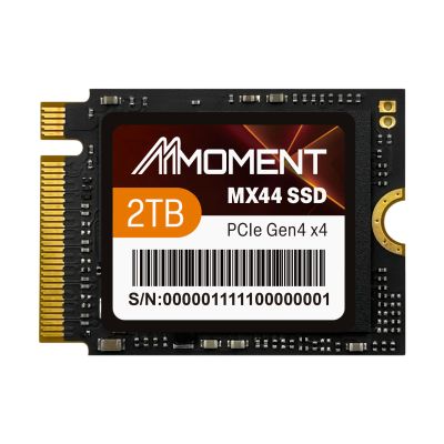 MMOMENT 2TB MX44 M.2 2230 NVMe SSD, PCIe Gen4 x4 Internal SSD, Up to 5100MB/s Read & 4800MB/s Write, Single-Sided, Compact 2230 Form Factor, Compatible with Steam Deck, ROG Ally, Surface Pro/Laptop