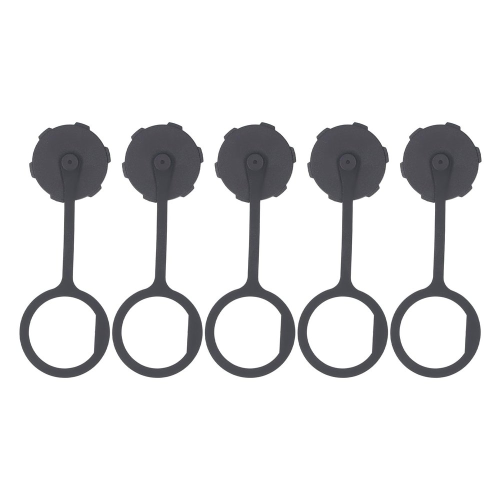 Tyenaza 5Pcs USB Connector Dust Cover, E16 Plastic Female Cap Inner Screw Thread with TPU Chain Tape