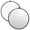 2 in 1 Foldable Light Reflector, 23in/60cm Foldable Round Photo Reflectors Silver & White Disc Photography Reflector for Indoor and Outdoor Lighting view 1