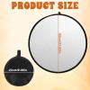 2 in 1 Foldable Light Reflector, 23in/60cm Foldable Round Photo Reflectors Silver & White Disc Photography Reflector for Indoor and Outdoor Lighting view 2