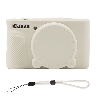 EONORY Camera Case for Canon PowerShot SX740/ SX730 HS Camera, Anti-Scratch Slim Fit Soft Sleeve, Silicone Protective Cover with Removable Lens Cover and Strap Wrist for SX730 SX740 HS (Beige)