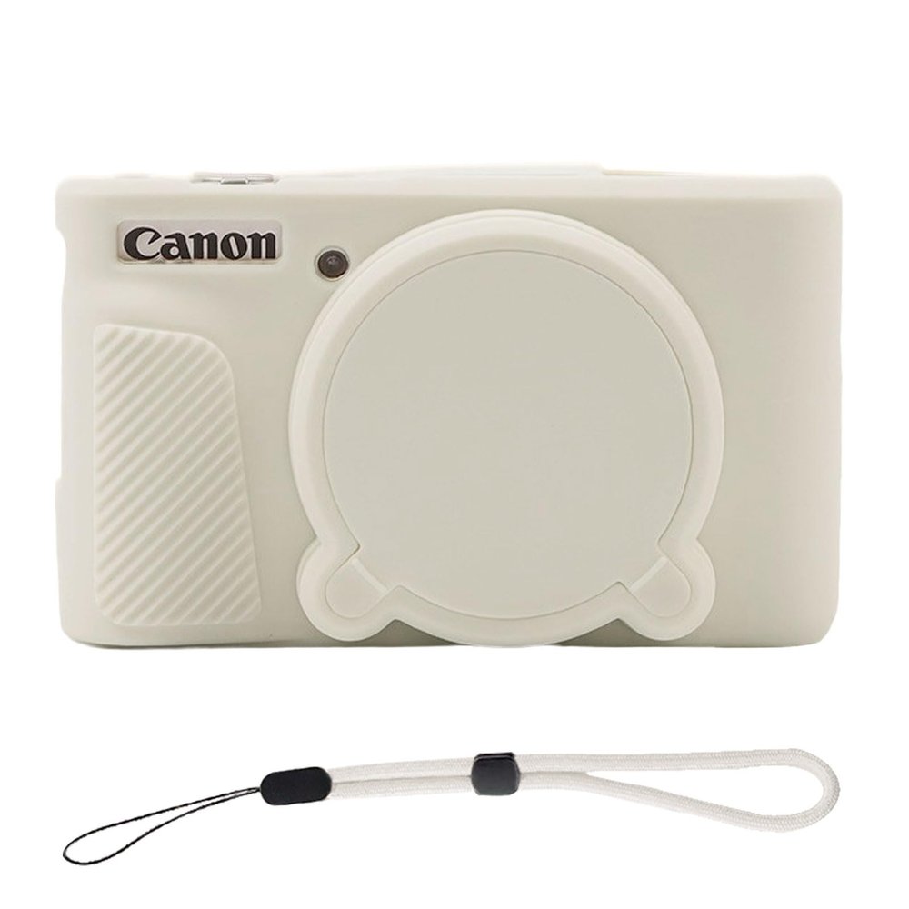 EONORY Camera Case for Canon PowerShot SX740/ SX730 HS Camera, Anti-Scratch Slim Fit Soft Sleeve, Silicone Protective Cover with Removable Lens Cover and Strap Wrist for SX730 SX740 HS (Beige)