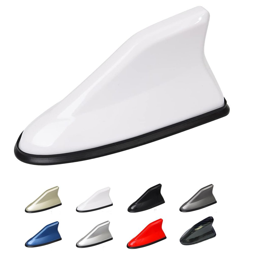 Car Shark Fin Antenna Cover for Honda Accord City Civic CRV CRZ Elysion Fit Jade Jazz Car Roof Aerial Base AM/FM Radio Replacement Signal Waterproof Car Accessories White Style