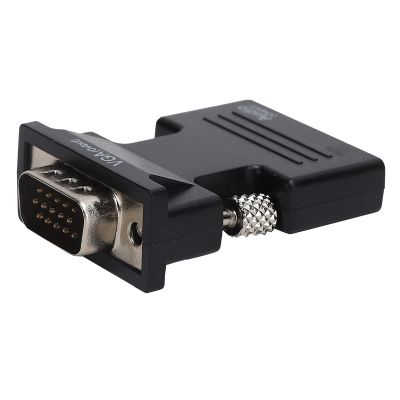 Keenso 1080P HD Video Converter Quick Installation High Definition Multimedia Interface to VGA Adapter for Office Use (Black)