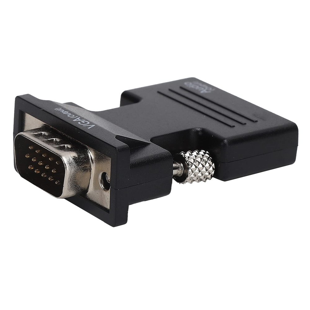 Keenso 1080P HD Video Converter Quick Installation High Definition Multimedia Interface to VGA Adapter for Office Use (Black)