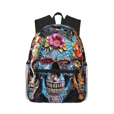 sugar skulls Laptop Backpack,Bookbag for College Work Travel Security Classical Basic Travel Backpack