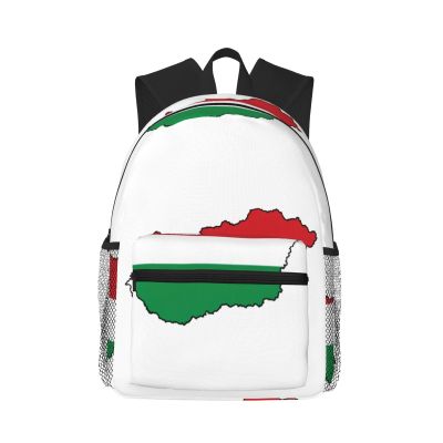 Hungary Flag Map Laptop Backpack,Bookbag for College Work Travel Security Classical Basic Travel Backpack