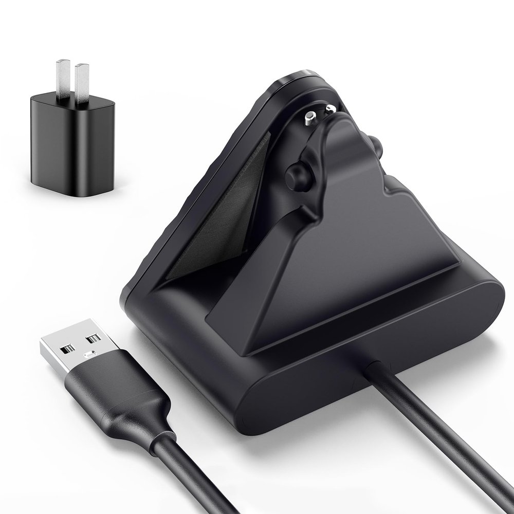 Cisain Charging Dock Compatible with Ray-Ban Meta Smart Glasses Wayfarer/Skyler,Potable Travel Charger with Adapter (Black)