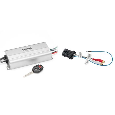 Clarion XC2410 UTV Marine Amplifier & Adapter for Polaris Ride Command