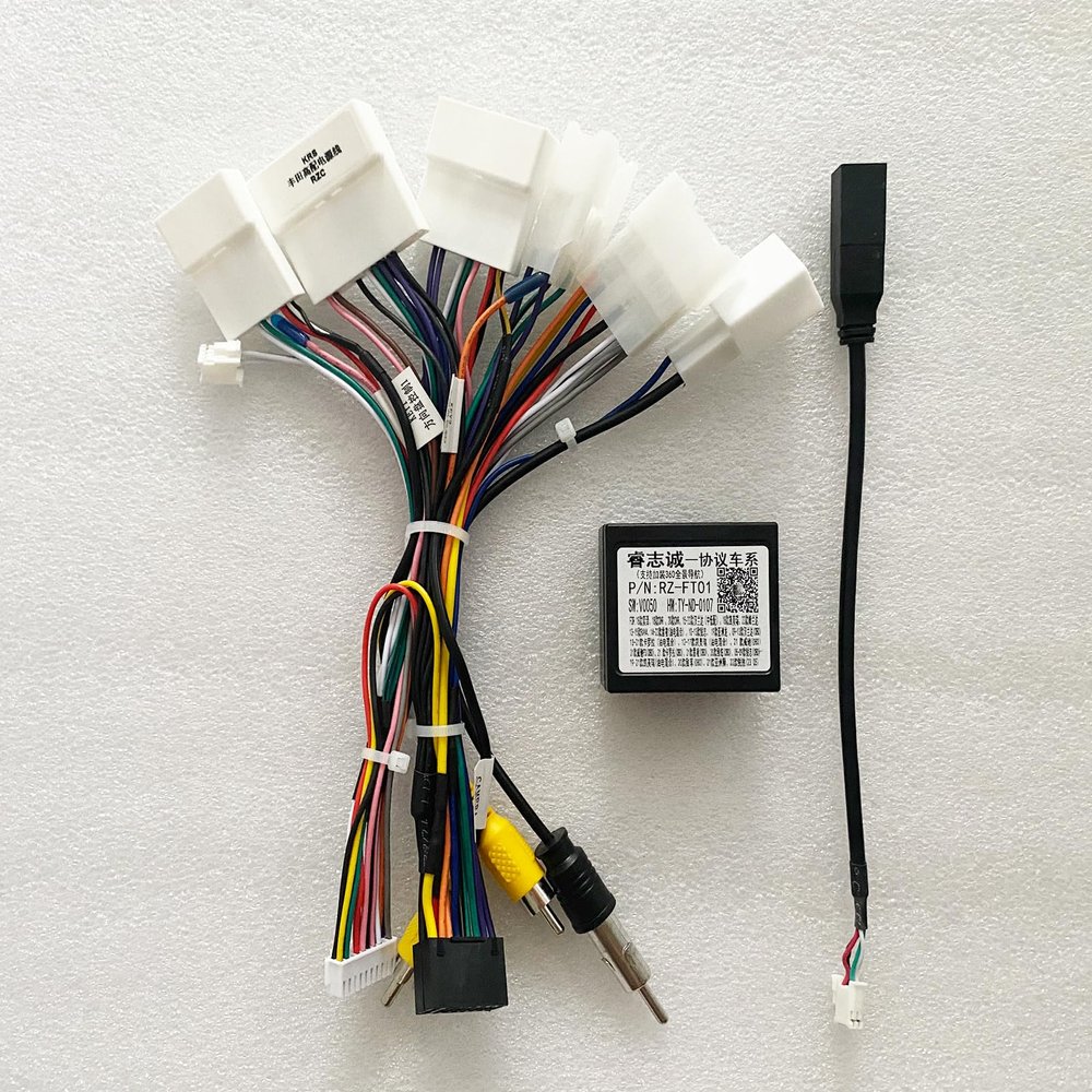 16pin Car Radio Stereo Power Retrofit Wiring Harness Adapter fits for Toyota Camry Corolla Highlander RAV4 Prius Tacoma Hilux Support OEM Backup Camera Steering Wheel Control USB Non JBL Amplifier