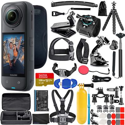 Bundle It Better Insta360 X5 - Waterproof 8K 360 Action Camera + 50-in-1 Accessory Kit + 128GB Card + More