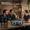 Fisher Portable Bluetooth Speakers, IPX5 Waterproof Speaker, 60W Peak Power Stereo Boombox HD Sound Bluetooth Speaker with RGB Lights, TWS, FM Radio, AUX, Wireless Electronic, Use Anywhere view 4