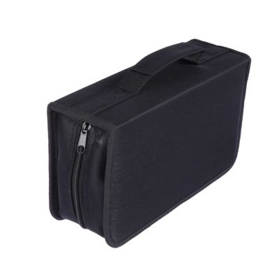 FOYTOKI 128Pieces Large Capacity CD Storage Bag Handheld Wear Resistant Mercerized Cloth Pouch for Dvds Moistproof Organizer for Media Supplies Black