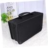 FOYTOKI 128Pieces Large Capacity CD Storage Bag Handheld Wear Resistant Mercerized Cloth Pouch for Dvds Moistproof Organizer for Media Supplies Black view 2
