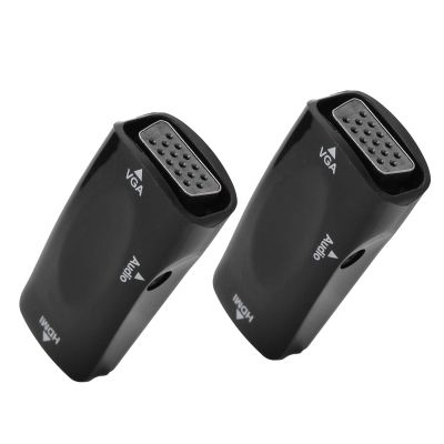 1080P Video Converter Female to VGA Female Adapter Cord Portable Low Power Consumption for Laptop Mobile Phone 2pcs