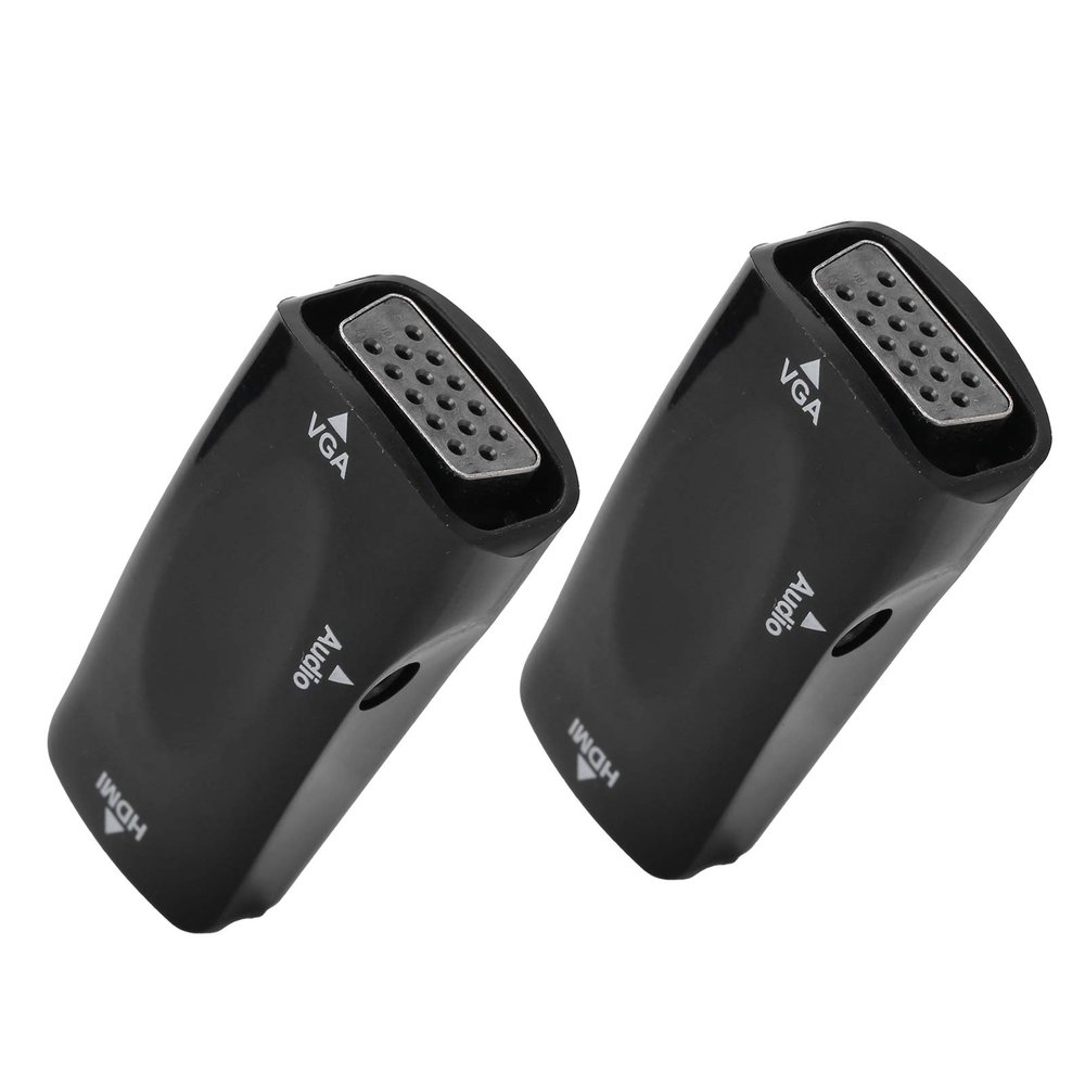 1080P Video Converter Female to VGA Female Adapter Cord Portable Low Power Consumption for Laptop Mobile Phone 2pcs
