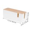 FELTECHELECTR Power Line Manager Electric Cord Organizers Cable Storage Box Cable Management Box Bamboo Lid for Home view 2