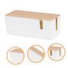 FELTECHELECTR Power Line Manager Electric Cord Organizers Cable Storage Box Cable Management Box Bamboo Lid for Home view 3
