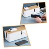 FELTECHELECTR Power Line Manager Electric Cord Organizers Cable Storage Box Cable Management Box Bamboo Lid for Home view 4