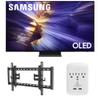 Samsung QN65S90FAFXZA 65 Inch 4K OLED Smart TV with a Walts TILT-EXTENSION-37-90 Tilt Mount for 37"-90" TVs and Amber Protection 3-Outlet-Surge Surge Protector (2025) view 1