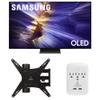 Samsung QN48S90FAEXZA 48 Inch 4K OLED Smart TV with a Walts Medium Full Motion Mount for 32"-65" TVs and Amber Protection 3-Outlet-Surge Surge Protector (2025) view 1