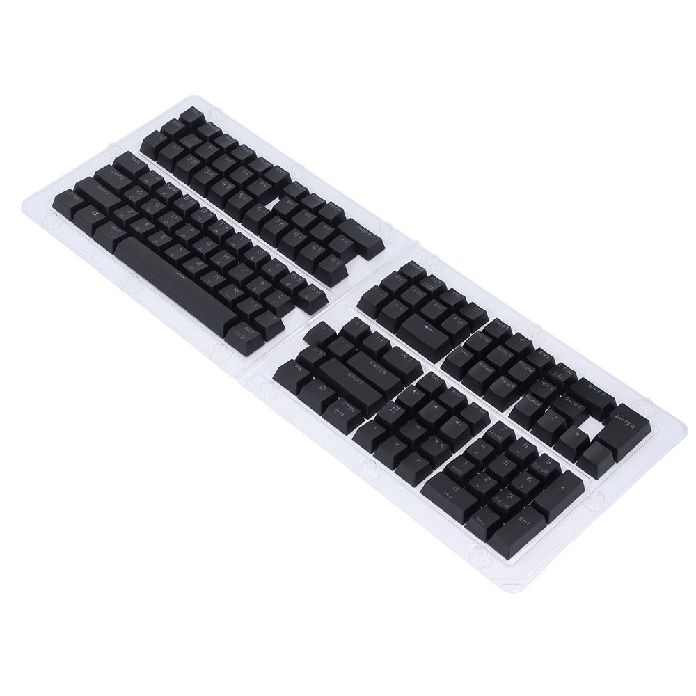 132 Key Korean Keycaps Matte Finish OEM Height Keycap Replacement for Ergonomic Typing Comfort, for Mechanical Keyboards (Black)