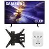 Samsung QN42S90FAEXZA 42 Inch 4K OLED Smart TV with a Walts Medium Full Motion Mount for 32"-65" TVs and Amber Protection 3-Outlet-Surge Surge Protector (2025) view 1