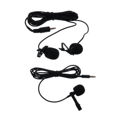 GOOHOCHY 2 Sets Mini Lavalier Microphone for Smartphones Clip-on Omnidirectional Recording Mic Hands-Free for Vlogging and Karaoke Portable and Lightweight